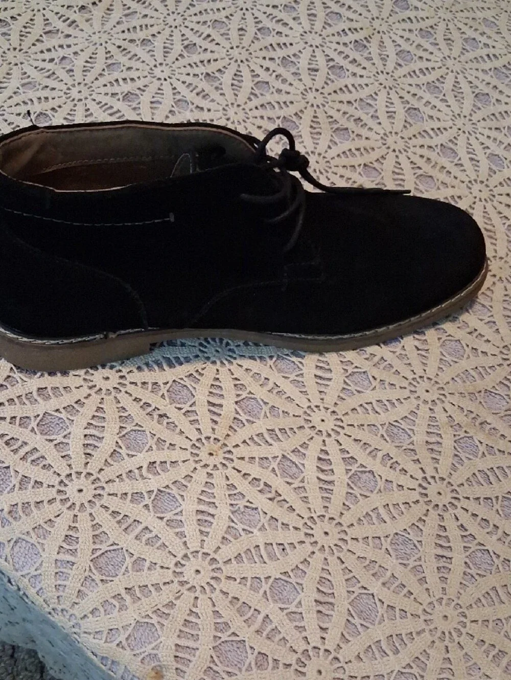 Sonoma Black Suede Chukka Boots with Tan Outsole